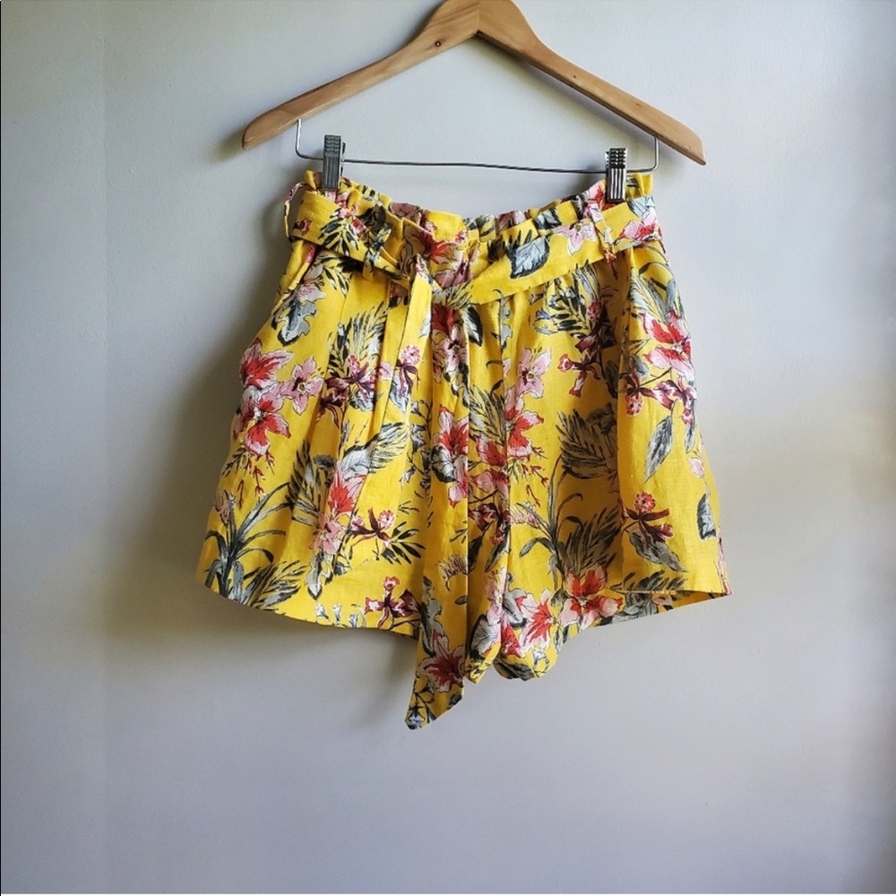 Zara Linen Floral Shorts